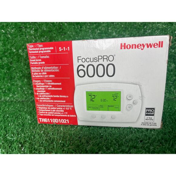 Honeywell TH6110D1021 FocusPro Programmable Digital Thermostat - Picture 2 of 6